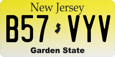 NJ license plate B57VYV