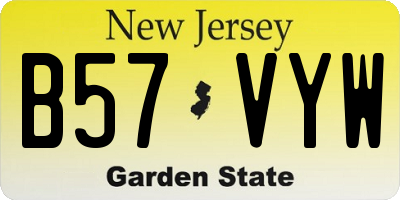 NJ license plate B57VYW