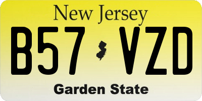 NJ license plate B57VZD