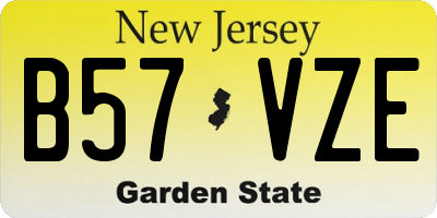 NJ license plate B57VZE