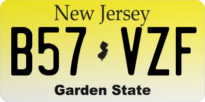 NJ license plate B57VZF