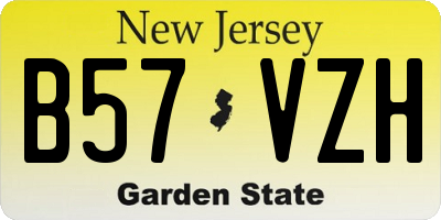 NJ license plate B57VZH