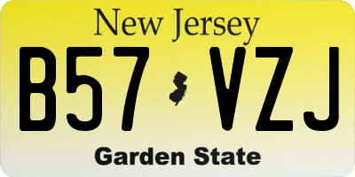 NJ license plate B57VZJ