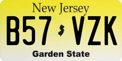 NJ license plate B57VZK