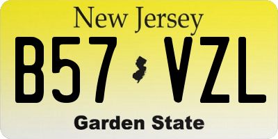 NJ license plate B57VZL