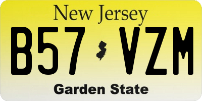 NJ license plate B57VZM