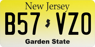 NJ license plate B57VZO