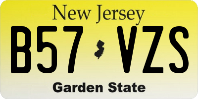 NJ license plate B57VZS