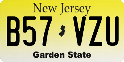 NJ license plate B57VZU