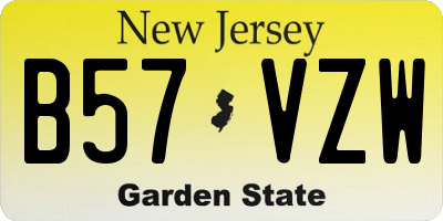 NJ license plate B57VZW