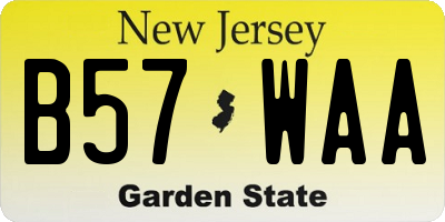 NJ license plate B57WAA