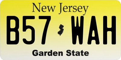 NJ license plate B57WAH