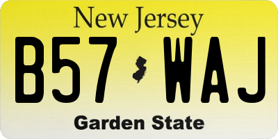 NJ license plate B57WAJ