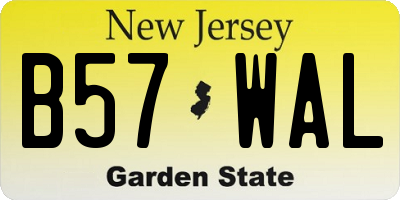 NJ license plate B57WAL