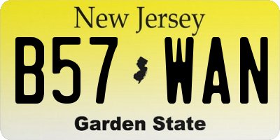 NJ license plate B57WAN