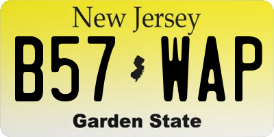 NJ license plate B57WAP