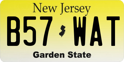 NJ license plate B57WAT
