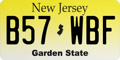 NJ license plate B57WBF