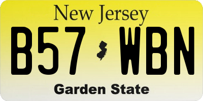 NJ license plate B57WBN