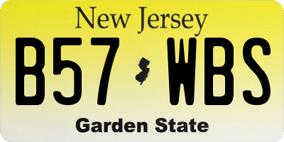 NJ license plate B57WBS