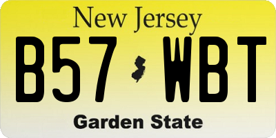 NJ license plate B57WBT