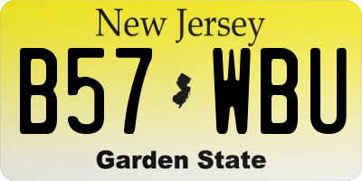 NJ license plate B57WBU