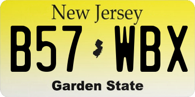 NJ license plate B57WBX