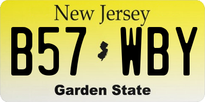 NJ license plate B57WBY