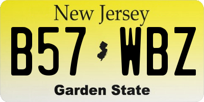 NJ license plate B57WBZ