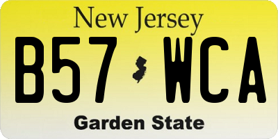 NJ license plate B57WCA
