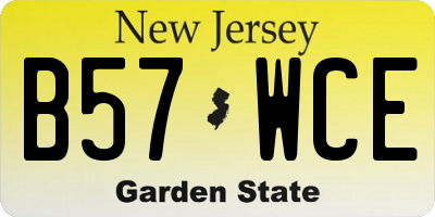 NJ license plate B57WCE