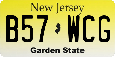 NJ license plate B57WCG
