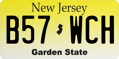 NJ license plate B57WCH