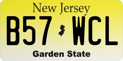 NJ license plate B57WCL