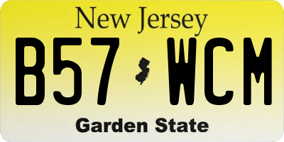 NJ license plate B57WCM