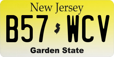 NJ license plate B57WCV