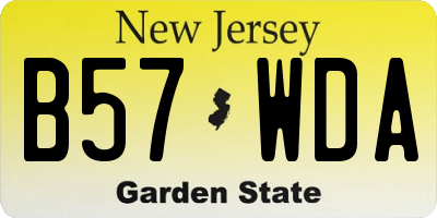 NJ license plate B57WDA