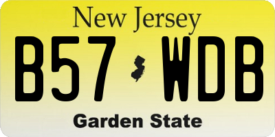 NJ license plate B57WDB