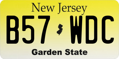 NJ license plate B57WDC