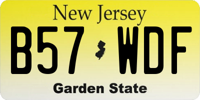 NJ license plate B57WDF