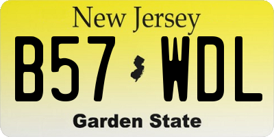 NJ license plate B57WDL