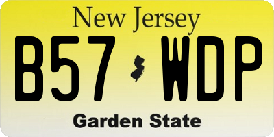NJ license plate B57WDP