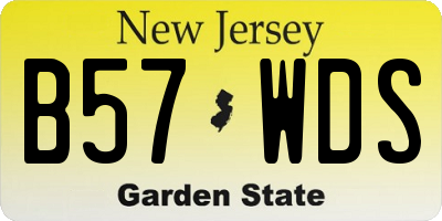 NJ license plate B57WDS