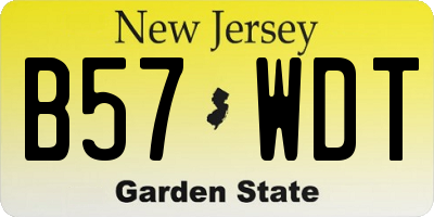 NJ license plate B57WDT