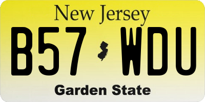 NJ license plate B57WDU