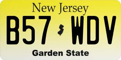 NJ license plate B57WDV