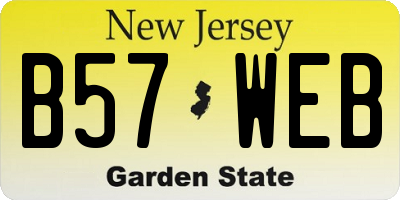 NJ license plate B57WEB