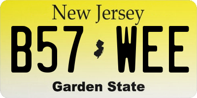 NJ license plate B57WEE