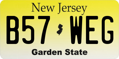 NJ license plate B57WEG