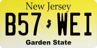 NJ license plate B57WEI